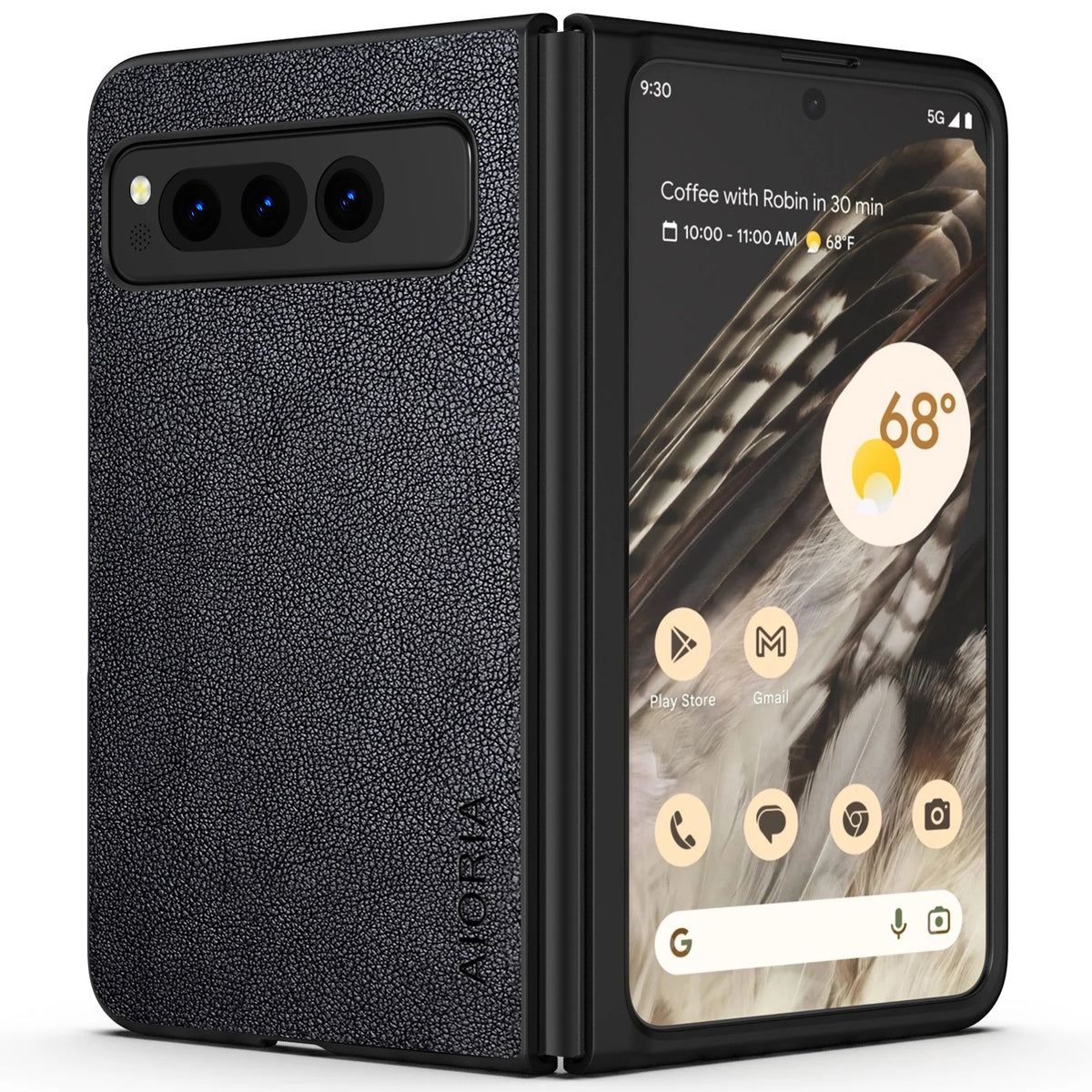 PU Leather Case for Google Pixel Fold 5G Simply Business Style Hard PC with PU 2in1 Material