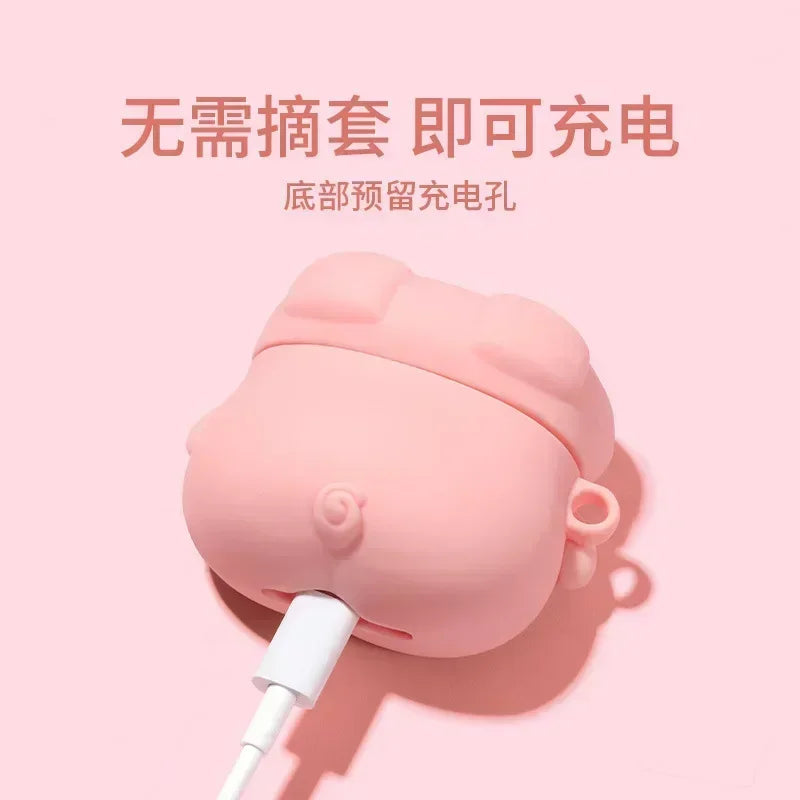 For Airpodspro3Cute Pig Silicone Earphone Case  Pro2 Pro for AirPods 1 2 3 4 Protective Case Noise Reduction Apple Earphone Case
