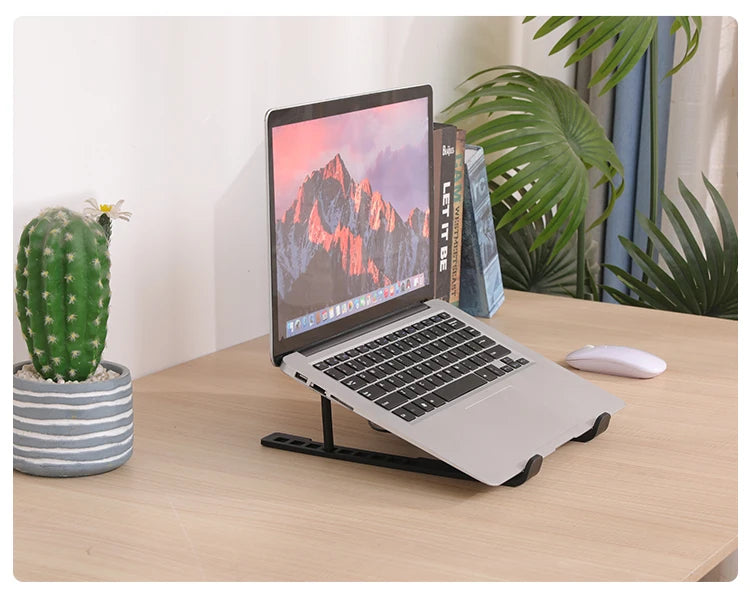 Adjustable Tablet Laptop Cooling Stand with Foldable Design Portable Air-Cooled Monitor Holder for Various Scenarios