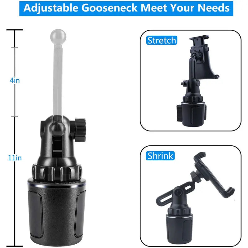 Universal Car Phone Holder Cellphone Mount Stand Adjustable Car Cup Phone Mount for iPhone 14 13 12 Por MAX Huawei Samsung