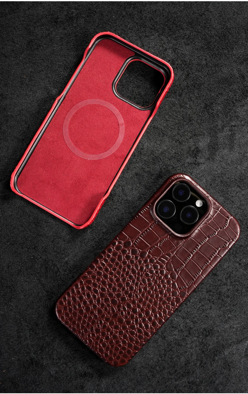 for Magsafe Case for iPhone 15 16 17 18 Pro Max Air 18Pro Natural Cowhide Leather Magnetic Protector Luxury Phone Back Cover
