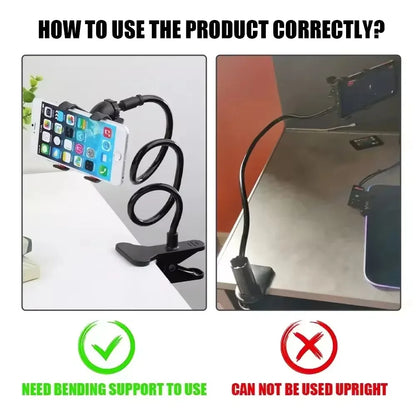 Portable Flexible Lazy Bed Desktop Bracket 360 Clip Mobile Phone Holder Stand Smartphones Desk Bed Mount Stand Base Support 70cm