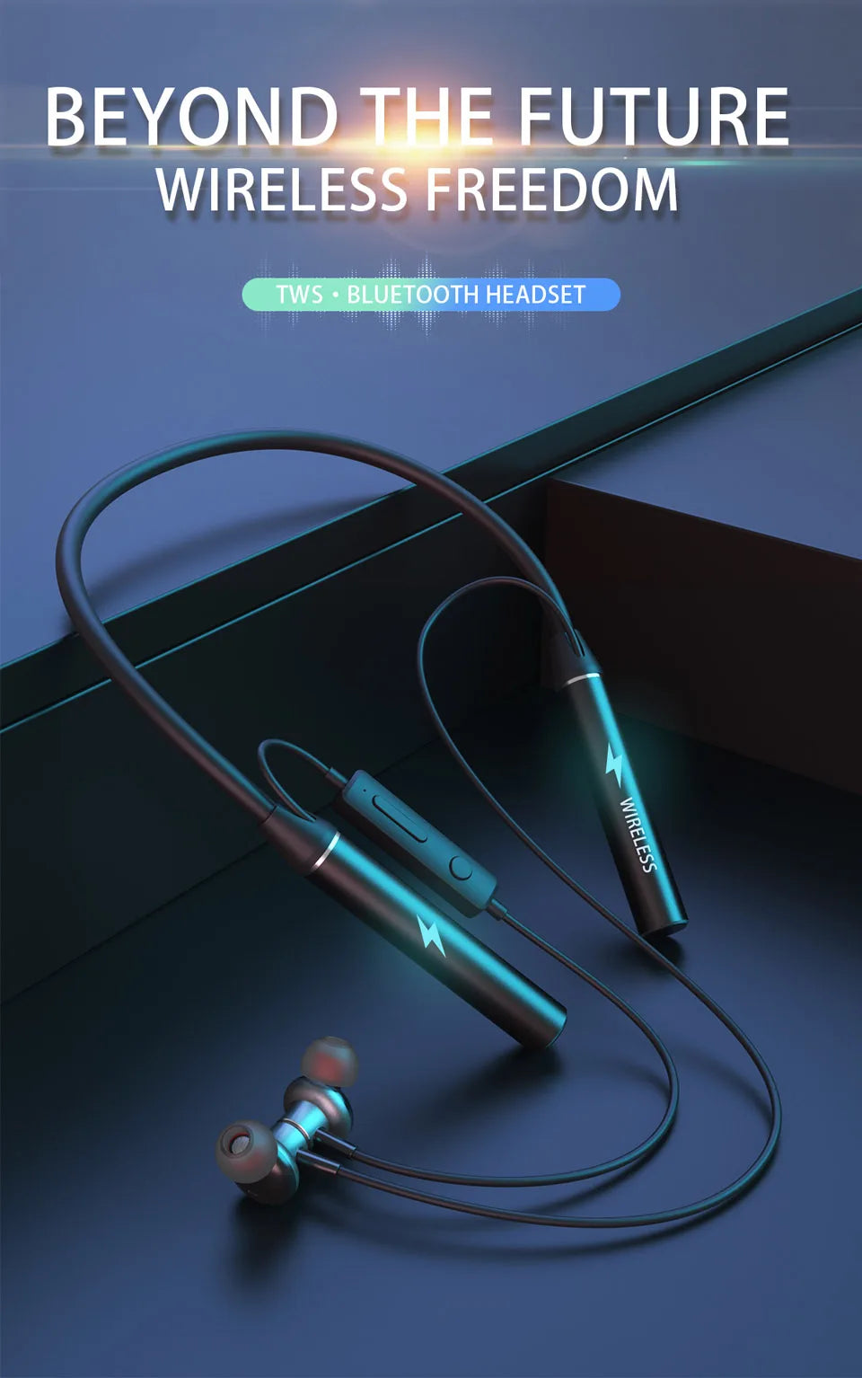 Wireless Headphones Neckband Bluetooth Earphone 180 Hours Long Battery With Microphone High Quality Headset For Sport