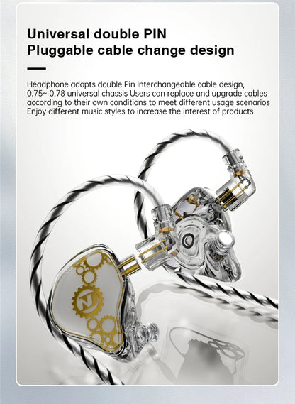 ND Venus Type C/3.5mm Wired Headphones Dynamic Drive HiFi Bass Stereo Music Earphones Noise Cancelling Game Headset For Phone PC