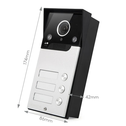 XC112F-3 HD IP65 Doorbell Camera with 3 Call Buttons for 4 Wire 1080P Tuya APP Video Door Phone Intercom Home Security 3 Flats