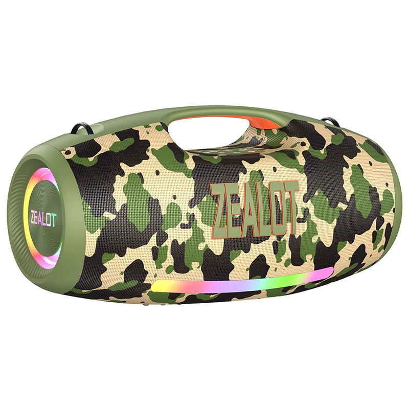 ZEALOT-S89 Portable Bluetooth Speaker, 250W StormBox Power With Subwoofer Outdoor IP67 Party Speaker, 20H Playtime, LED