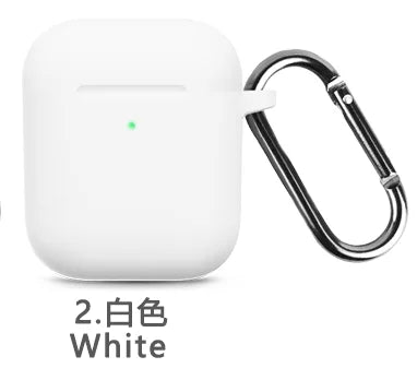 Silicone Cases With Hook Cover For Apple Airpods 1/2 Protective Shockproof Wireless Earphone Cover For Airpods 2 1 Case Box Bags