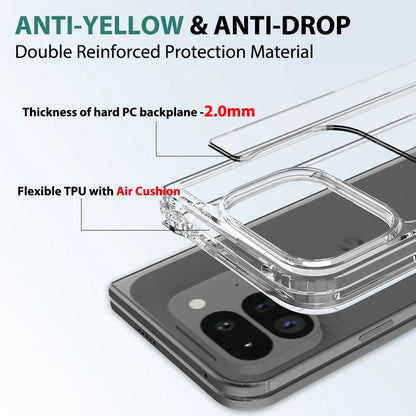 Case For Google Pixel 9 Pro Fold Fold2 Luxury Acrylic Transparent Folding Cover For Pixel9 Pro Fold Thin Shockproof Bumper Funda