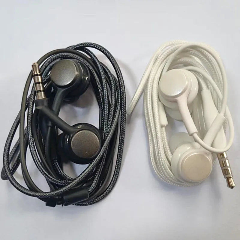 Stereo Sports In-ear Earphones With Mic 3.5mm Control Box Wired Headset Black White For Samsung Galaxy S8 S8plus Xiaomi Phones