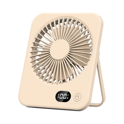 Portable Desk Fan USB Rechargeable Fan 180° Tilt Folding Personal Fan With Power Display 5 Speeds Ultra Quiet Table