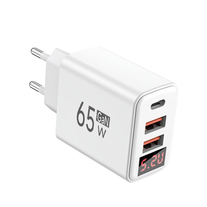 65W USB C Charger Fast Charger Phone Charger Adapter with LED Display QC3.0 EU/US/UK Plug For iPhone Samsung Xiaomi Wall Charger