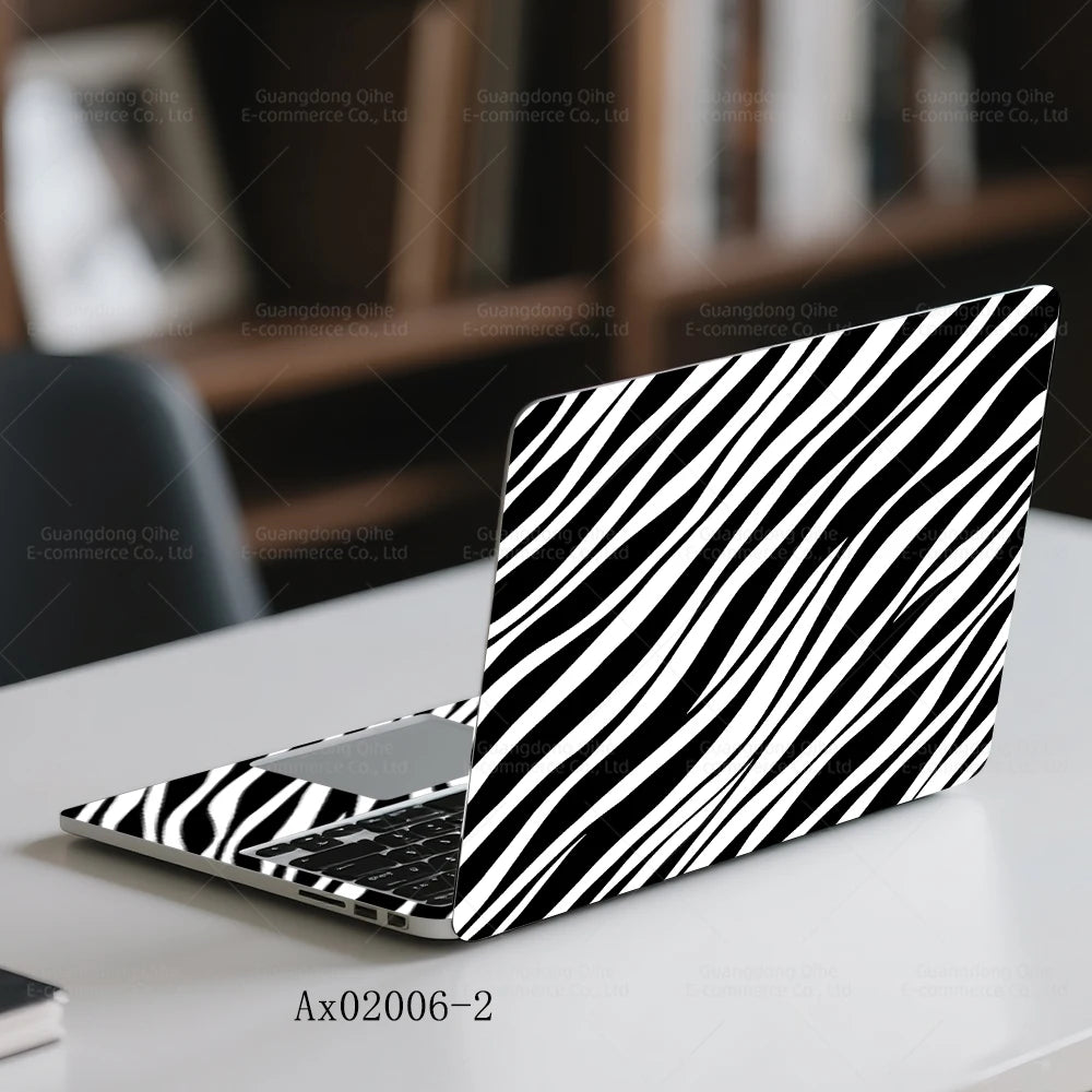 2 pcs Aesthetic Light Leopard Laptop Stickers Set Self-Adhesive Removable Laptop Covers for MacBook Notebook Protective Skins