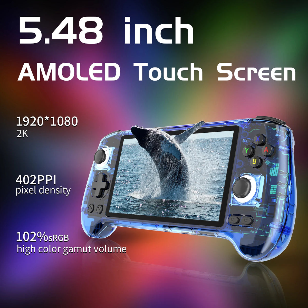 ANBERNIC RG556 Retro Handheld Game Android 13 5.48 inch Touch OLED Screen Support DP WiFi Bluetooth Hall Rocker Battery 5500mAh
