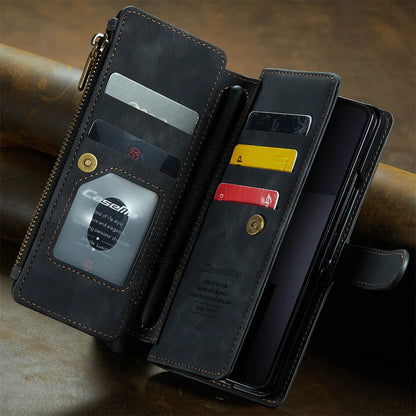 Leather Case for Samsung Galaxy Z Fold 8 7 6 Fold 5 4 3 Flip Purse Book Coque Retro Wallet Vintage Card Slots S-pen Holder