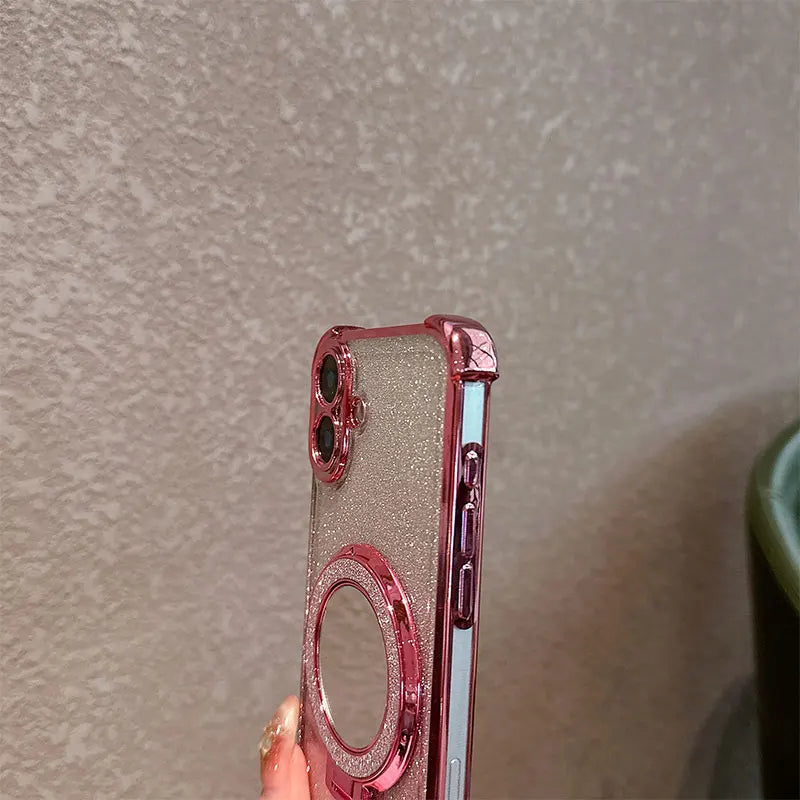 Bling Glitter Lipstick Mirror Stand Phone Case For Vivo Y31 5G Y21D With Pearl Chain Girls Women's Anti-drop Shockproof Cover