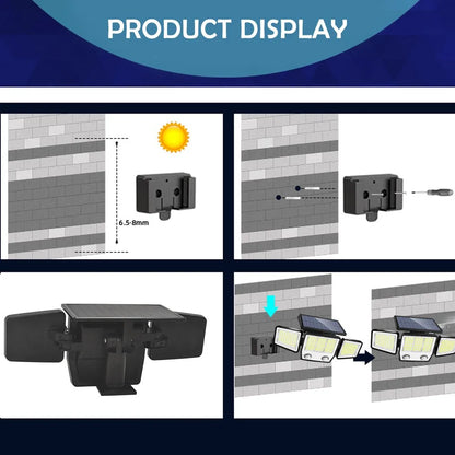 236/366LED Solar Motion Sensor Lights Outdoor Waterproof Solar Floodlight Wall Light 3  Mode Solar Security Lights Garden Yard P