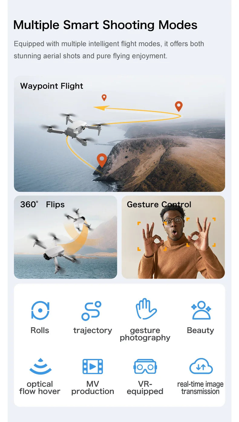 Aeri100 Drone with VR Optical Flow Positioning Brushless Motor HD Aerial Photography Dual Camera Remote Control Aircraft