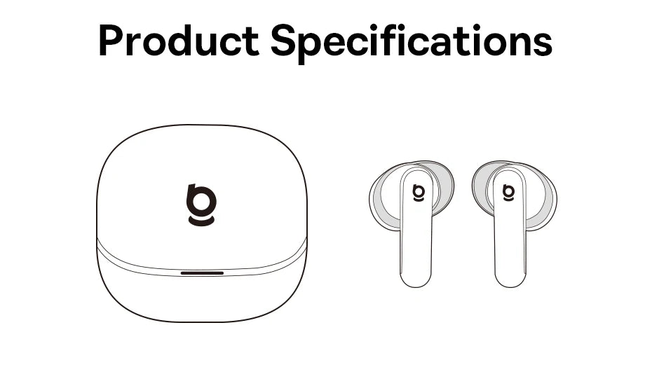 Baseus Bowie MS1 -55dB Adaptive ANC Earbuds Semi-In-Ear Wireless Bluetooth 6.0 Earphones Stable Fit Ear Hi-Res Audio Headphone