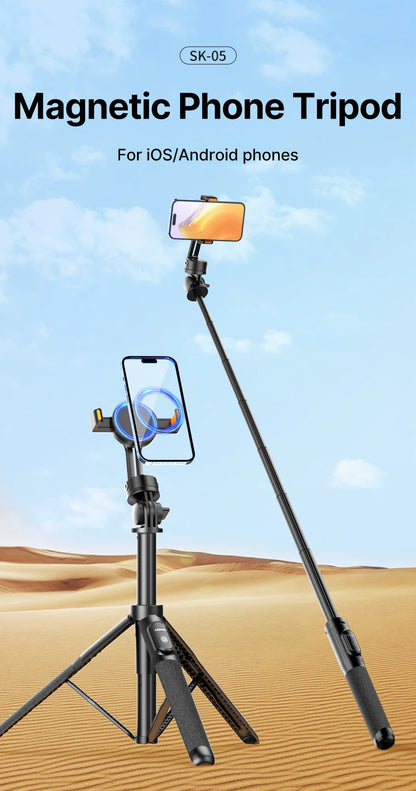 Ulanzi SK-05 Metal Smartphone Tripod Bluetooth Selfie Stick Desktop Tripod Travel Vlog Live Streaming for iPhone Android