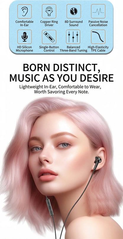 For Samsung Earphones HiFi Surround Sound With Mic Volume Control Type C 3.5mm Music Wired Headphones For Galaxy S26 S25 S24 S23