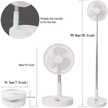 Retractable Fan USB Charging Folding Portable Mini Electric Fan Dormitory Outdoor Cooling Appliances Adjustable Home Fans