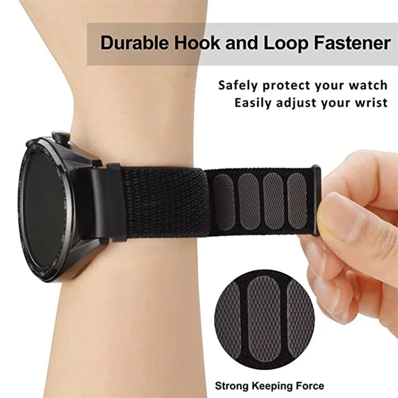 Nylon Loop Band For Amazfit GTS 4/3/2e Mini/GTR 4/3/2e/Balance/Stratos 20/22mm Watch Bracelet for Correa Amazfit Bip 5-6 Straps