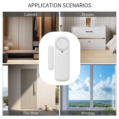 Tuya WiFi Bluetooth Door Window Sensor Alarm, Smart Home Security Contact Sensor Works with Alexa Google Assistant