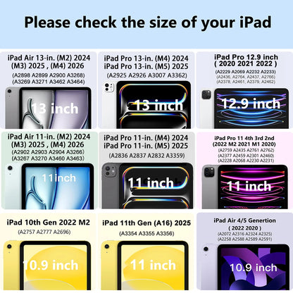 2026 for iPad Pro 13 Case M5 M4 2025 Air 11 M3 M2 12.9 Powerful Magnetic Attachment Slim Trifold Stand Case for iPad Air 5 10th
