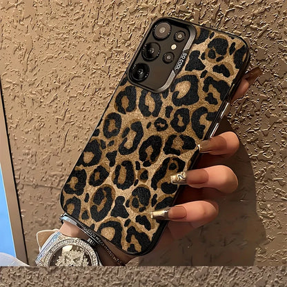 Fashion Leopard Pattern Hard Phone Case For Samsung Galaxy S25 Ultra Case Samsung S24 Ultra S26 S23 FE S22 S 25 Back Cover Funda