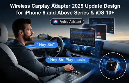 DRNVIYNC 2026 Wireless CarPlay Adapter 2-in-1 Wired to Wireless Dongle for Apple & Android Auto Plug and Play Universal Car Accessory