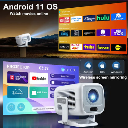 2026 Huaweishi X3 Plus Projector Android 4K Native Portable 1080P Auto Focus Video Home Cinema Outdoor HD LED HY320 Projetor