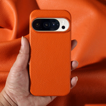 Luxury Lychee Grain Genuine Leather Back Cover Case for Google Pixel 10 Pro XL 9 8 7 6 5 5A 6A 7A 8A 9A Phone Cases Coque Funda