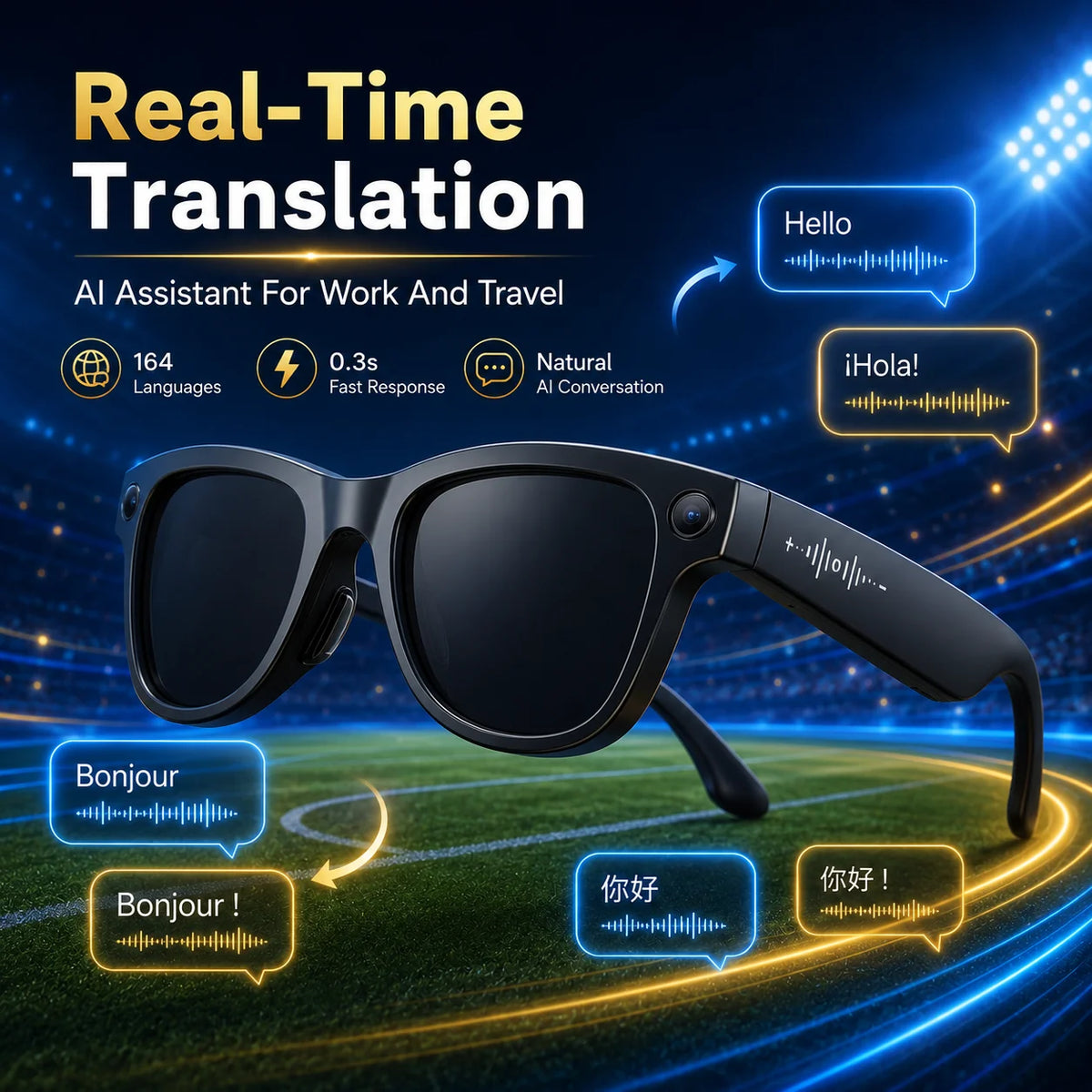 New 2026 Smart Camera Glasses, 1200P Recording, 8MP Photo, 32GB Storage, WiFi App Transfer, Bluetooth Music Call Eyewear Outdoor