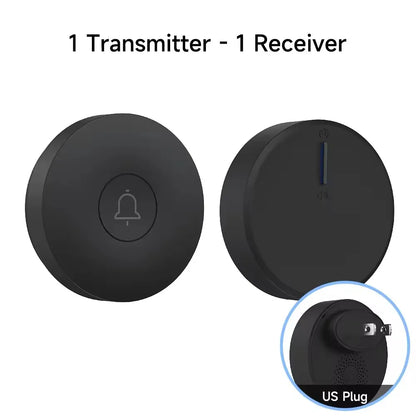 Outdoor Waterproof Circular Self Generating Wireless Doorbell Compatible With Ac 110v-240v Us/Eu Plug Ultra Long Distance Caller