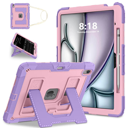 Heavy Duty Shockproof Case for iPad Air 13 11 M4/3/2 Air 4 5 Mini 6 A17 Pro Rugged Protective Cover with Pen Holder/Kickstand