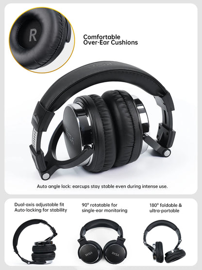 Oneodio EKSA P100 3.5/6.35mm Wired Studio HiFi Headphones Over Ear Professional Hi-Res DJ Monitor Headset With Mic For Guitar