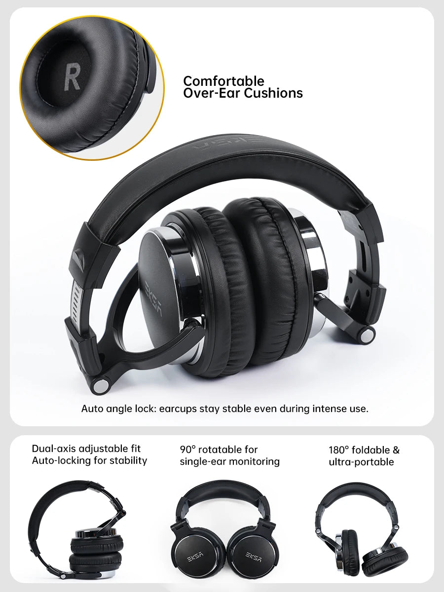 Oneodio EKSA P100 3.5/6.35mm Wired Studio HiFi Headphones Over Ear Professional Hi-Res DJ Monitor Headset With Mic For Guitar