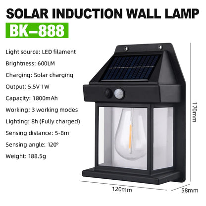 Solar Wall Lights Outdoor Tungsten Waterproof Wireless Motion Sensor Security Lamps Dusk to Dawn Lighting for Garden 1~10PCS