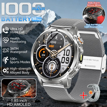 2026 Military T-Rex 3 Smart Watch Fitness Clock Men 466*466 AMOLED Screen 1000mAh Battery Flashlight Call Waterproof Smartwatchs