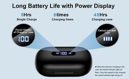 Wireless Headphones TWS Bluetooth 5.0 Earphones Sport Stereo Earbuds Headset For Phone with 4-Mics Clear Call Power Bank 1200mAh