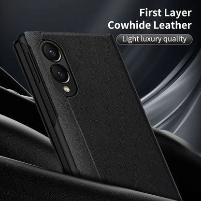 Luxury Leather Wallet Card Slot Smart View Case for Samsung Galaxy Z Fold 8 Fold8 Wide Flip-Free Answering Wake Up Flip Cover