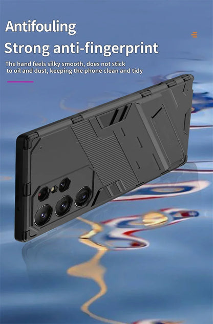 Armor Shockproof Phone Case For Samsung Galaxy S26 S25 S24 S23 S22 Ultra Plus Edge  S26 Pro With Holder Lens Protect Cover