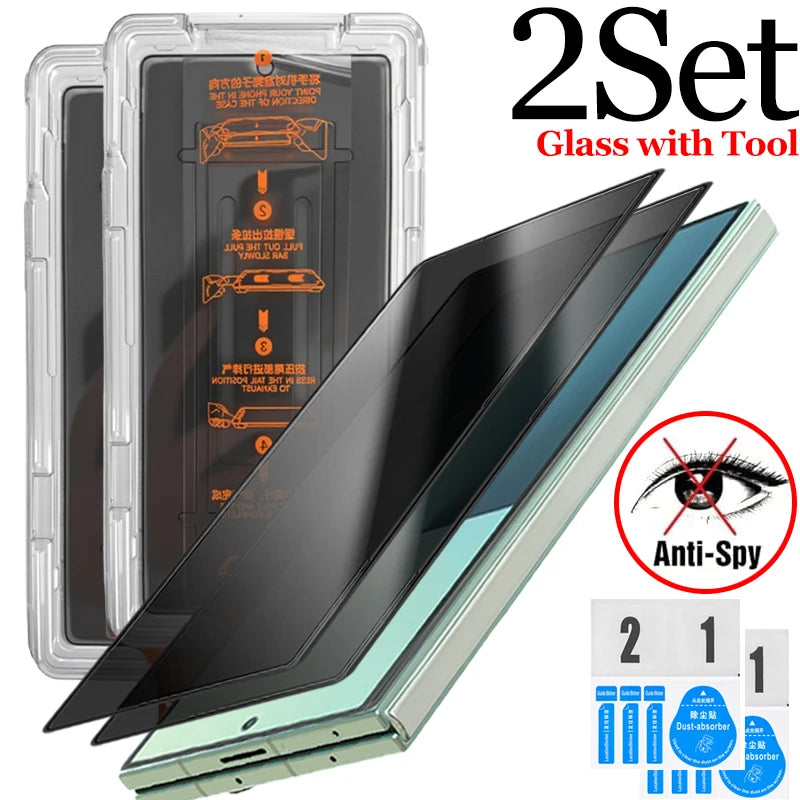 Privacy Screen Protector Anto-installation for Samsung Galaxy Z Fold 8 7 6 5 Anti-Spy Back Tempered Glass For Z Fold8 Ultra