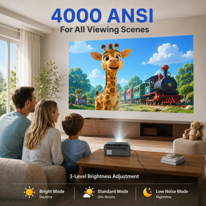 CAIWEI A10R Google TV 4K Projector 4000 ANSI Full HD 1080P Android 14 Home Theater for Movies Auto Focus Portable Projector Beam