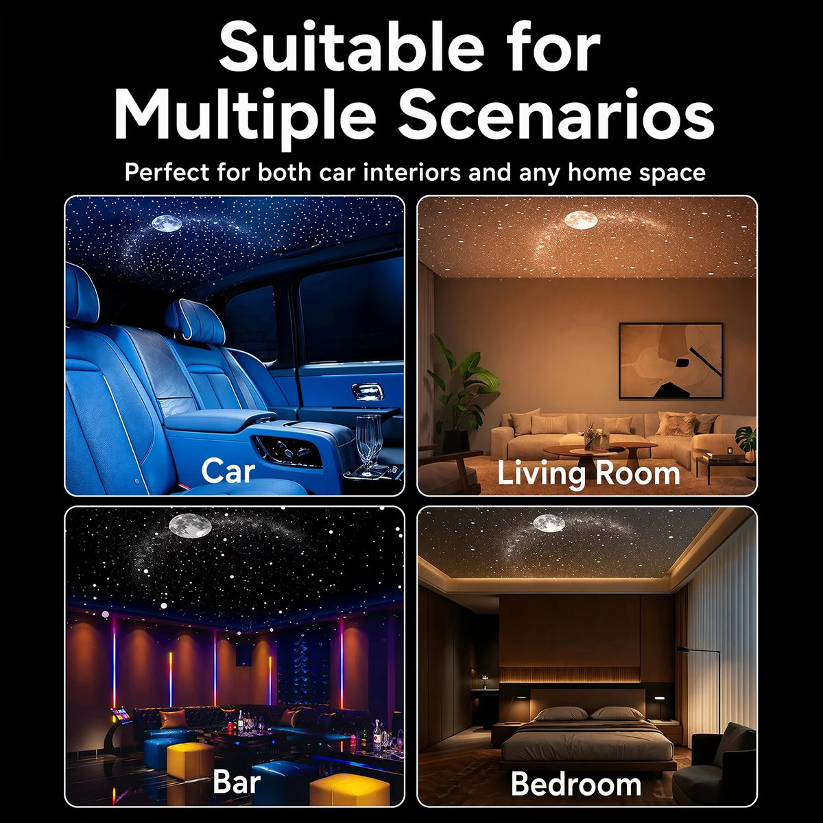 2027 Upgraded Hd Smart Dynamic 5d Holographic Night Light Projector, Plug and Play Hd Star Projector, 360° Adjustable Hd Galaxy