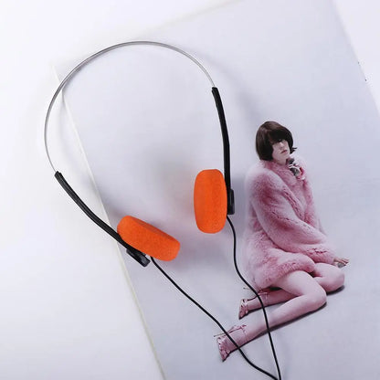 Personality Over Ear Underwire Headphone Vintage 3.5mm Retro Feelings Headphone 80s 90s Wired Music Mp3