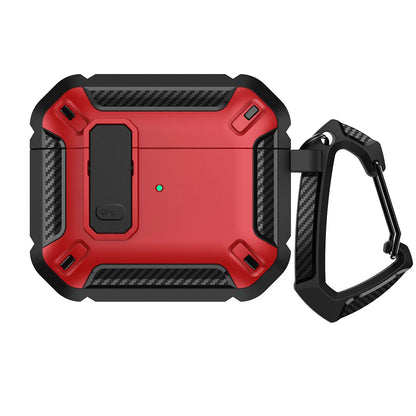 for AirPod 4 Case Carbon Fiber Elements Military Drop Proof Auto Pop up Cover with Cleaning Kit for Men AirPods 4 Earbuds Funda