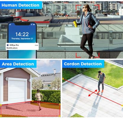 Hiseeu POE 5MP 8MP 4K IP Camera Color Night Vision Face Detection Waterproof H.265 Home Security Surveillance CCTV Cameras