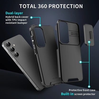 Luxury Shockproof Armor Phone Case For Samsung Galaxy S26 S25 Edge S24 S23 S22 Ultra FE Plus Slide Camera Protection Back Cover
