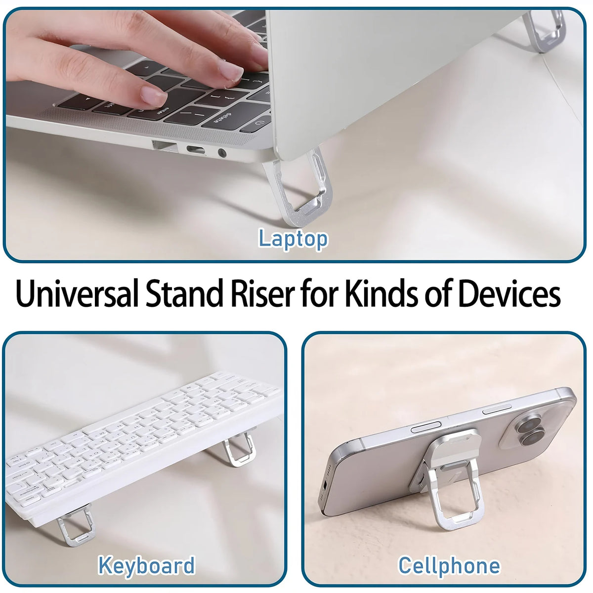 2pcs/Set Foldable Laptop Stand Portable Notebook Support Holder Adjustable Riser Cooling Bracket Universal For Laptop Tablet